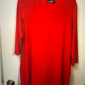 Sympli Red Long Sleeve Tunic